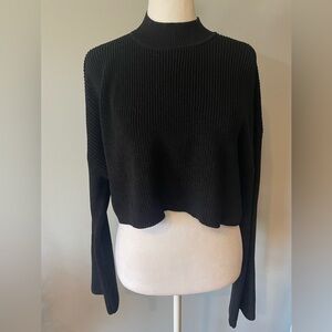 Wilfred Free Cropped Mockneck Sweater – Black, Size 1